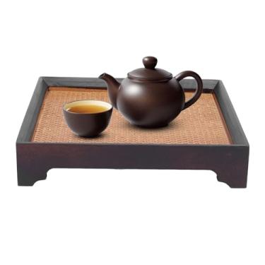 Imagem de Bandejas Retangulares para Servir Alimentos, 30x19cm Jantar Bandeja de café da manhã Bandeja de Cozinha de água para chá café Lanche