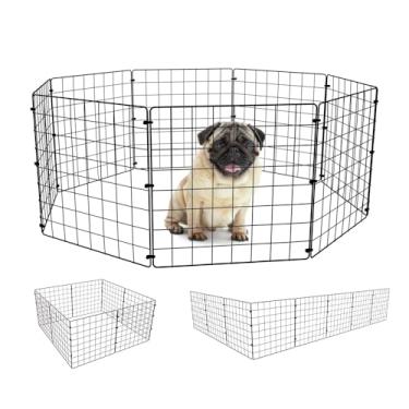 Imagem de Cercadinho Pet Dobrável para Cachorros de Pequeno Porte Cercado Móvel com 8 Telas de 40cm de Altura (Preto)