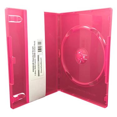 Imagem de CheckOutStore (25) Capas de DVD de 1 disco padrão premium 14 mm (vermelho transparente)