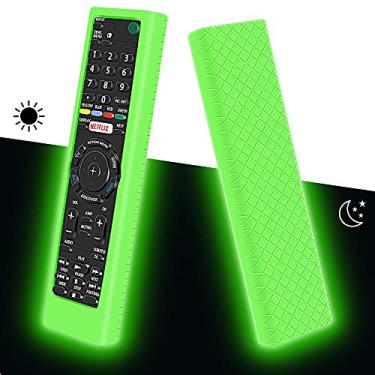 Imagem de Mydrissu Capa protetora de silicone para Sony RMT-TX100 RMT-TX102 RMT-TX200 RMF-TX300 RMF-TX310 Bravia Smart TV Remote Cover de substituição para controle remoto universal Sony (verde brilhante)