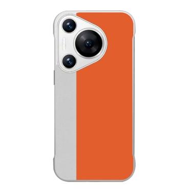 Imagem de LTLMYDAM Capa para Huawei Pura 70 Ultra/70 Pro/70 Pro+/70, couro sem moldura, minimalista, bloqueio de cor, capa fina elegante para homens e mulheres, laranja, 70 Pro