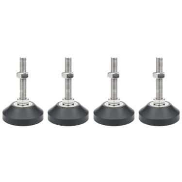 Imagem de Pés niveladores de móveis, 4 peças M6 ajustador de altura resistente tamanho da rosca para mesas, cadeira, sofá, bancada de trabalho, cômoda, banco, armários (D40*M6*L70)