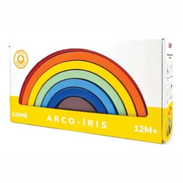 Imagem de Brinquedo Infantil Educativo Arco íris De Madeira