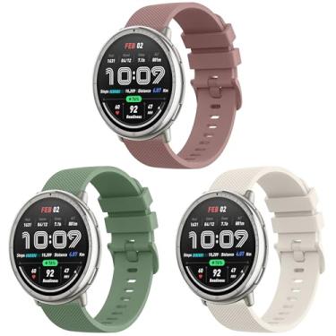 Imagem de Amzpas Pulseiras para smartwatch Amazfit Active 2/Active/GTR Mini/GTS 2 2e 3 4/GTS 2 4 Mini/Bip 3/3 Pro/Bip U Pro/Bip S Lite, pulseiras de substituição de silicone macio de 20 mm para mulheres e