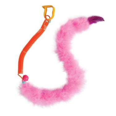 Imagem de Brinquedo Gato Interativo Featherlite Springy JW com Penas Coloridas e