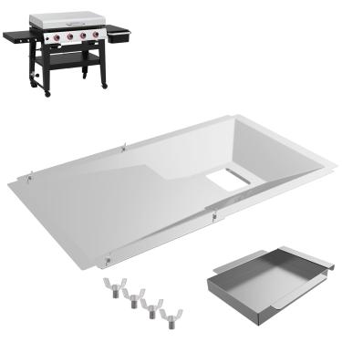 Imagem de Bandeja de graxa ajustável universal com bandeja de captura para peças Nexgrill 720-0830H/720-0888S, bandeja coletora para Charbroil, Dyna Glo, para Kenmore, Expert Grill e mais, bandeja coletora