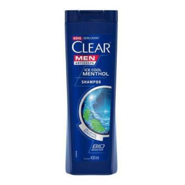 Imagem de Kit c/ 2 Shampoo Anticaspa Clear Men Ice Cool Menthol 400 ml