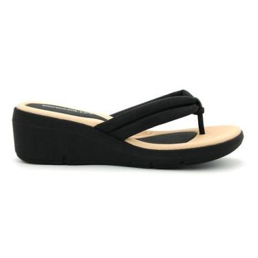 Imagem de Tamanco Piccadilly 540356 Salto Anabela Dedo Leve Feminino, 35, Preto