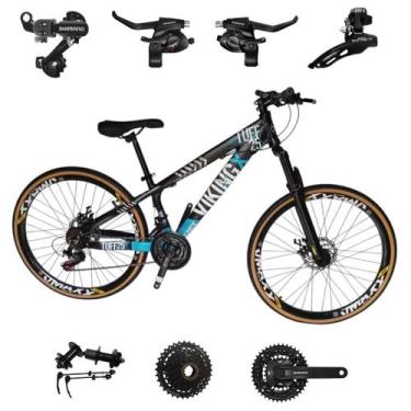 Imagem de Bicicleta Vikingx 24v Aro 26 Tuff 25 Aluminio Shimano Mtb Freeride Sus