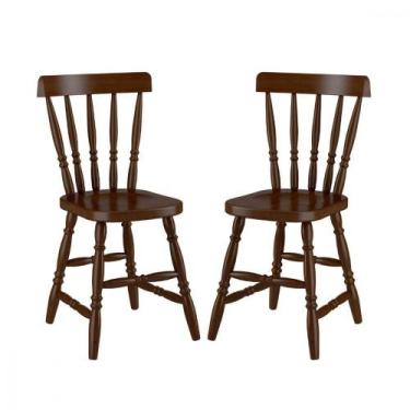 Imagem de Conjunto 2 Cadeiras Madeira Eucalipto Castanho Piratini - PIRATINI MÓV