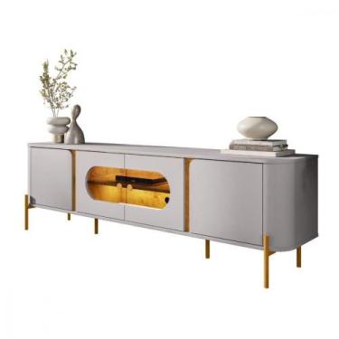 Imagem de Rack Juquehy Para Tv Até 75 Polegadas Naturalle E Off White - BECHARA 