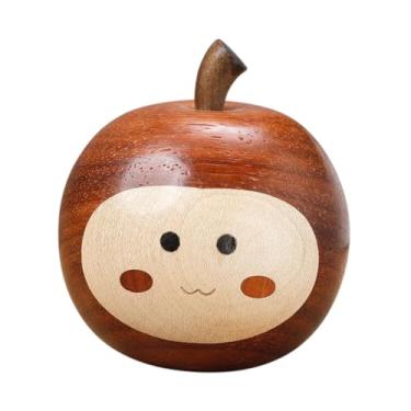 Imagem de Bothyi Pequena estatueta de maçã, simulação de fruta, presente, decoração para casa, estátua de madeira esculpida à mão, ornamento para cozinha, fotografia,