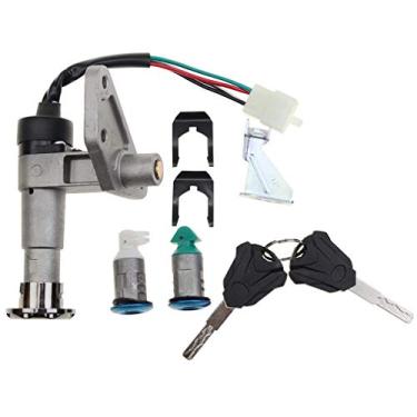 Imagem de GOOFIT Conjunto de chave de ignição de 4 fios para substituição para ciclomotor quadriciclo 50cc 125cc 150cc 200cc 139QMB GY6