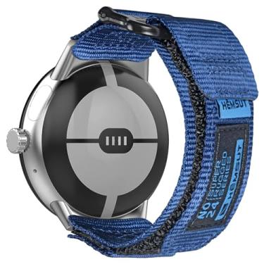 Imagem de SMITHA Compatível com relógio Google Pixel/Pixel 2/Pixel 3, pulseira de relógio de argola e laço, pulseira militar para relógio inteligente Google