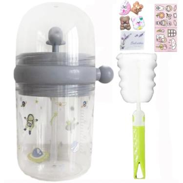 Imagem de viva story Blue Beach Baleia Spray Garrafa de água com canudo para viagem Divertido Copo de plástico de desenho animado para piquenique festa presente de aniversário (espaço cinza, 250 ml)