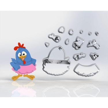 Imagem de Cortador Galinha Pintadinha Rosa Modular Tamanho 10cm