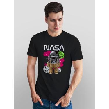 Imagem de Camiseta Masculina Manga Curta Em Algodão Nasa - mistermah, Preto, P