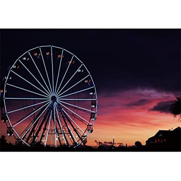 Imagem de DORCEV 3,7 x 3 m, paisagem urbana, roda-gigante, cenário fotográfico, litoral, pôr do sol, paisagem, chá de bebê, decoração de festa de casamento, banner, suprimentos de estúdio de vinil para cabine