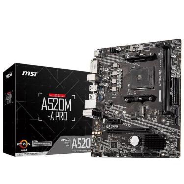 Imagem de Placa Mae MSI A520M-A PRO, DDR4, Socket AM4, M-ATX, Chipset AMD A520, A520M-A PRO