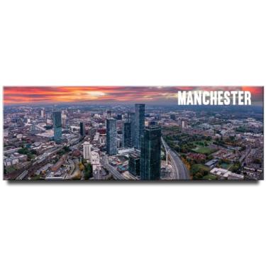 Imagem de Manchester Panoramic Fridge Magnet Travel Souvenir Inglaterra Reino Unido Reino Unido