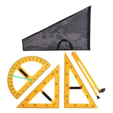 Imagem de Llazsybz Conjunto de Réguas Geométricas Matemáticas com Bolsa de Armazenamento, Grande Ferramenta de Desenho Digital de Geometria Matemática para Professores, 4 PCS