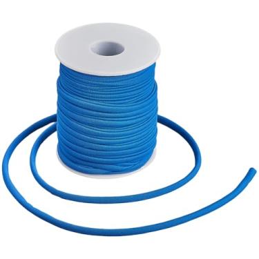Imagem de SOFPLATE Cordão elástico de nylon de 20 m/21,8 metros, cordão elástico de 5 mm, corda de tecido de elastano macio, cordão de nó chinês, fios trançados para artesanato, costura, macramê, joias, fazer