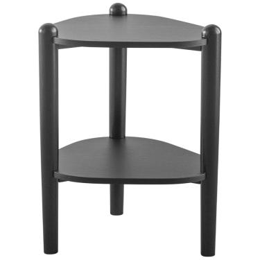 Imagem de Mesa Lateral Para Sala de Estar Pés Madeira Trium A03 Nero Preto - Lyam Decor