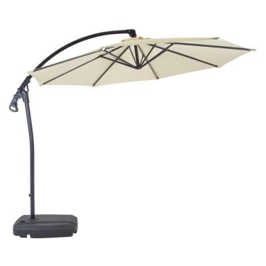 Imagem de Ombrelone Guarda Sol Mor Dubai para Piscinas e Jardins  Lateral 2,90m Bege Reclinável  com Base.