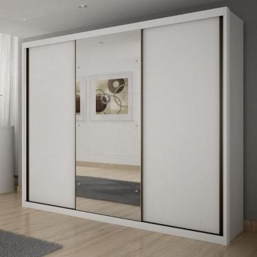 Imagem de Guarda Roupa Casal em MDF com Espelho 3 Portas de Correr Palazzo Novo Horizonte