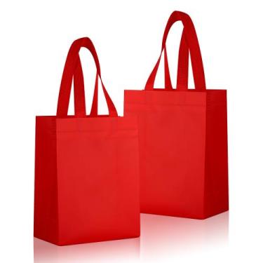 Imagem de Sacos de presente JCBZAMZ, pacote com 25, vermelhos não tecidos, 15x9x