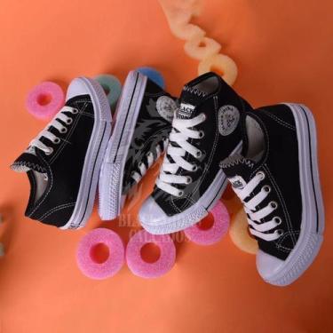 Imagem de Escolar Tênis Infantil Menino Menina Cano Alto Frio Star Black Jhons C