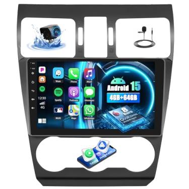 Imagem de Estéreo automotivo Qualcomm 8 Core 4G + 64G para Subaru Forester WRX Impreza 2015-2018: rádio de carro Android 15 com Carplay Android Auto, tela sensível ao toque IPS de 9 polegadas, Bluetooth5.1, GPS