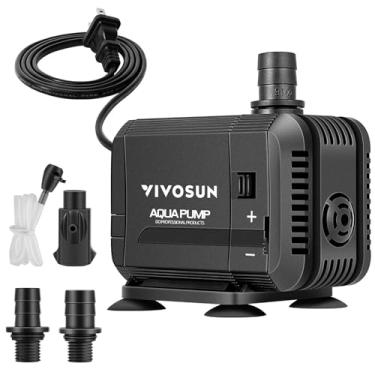 Imagem de VIVOSUN Bomba submersível 400GPH (1500L/H, 15W), bomba de água ultra silenciosa com elevação de 1,6 m, bomba de fonte com cabo de alimentação de 1,5 m, 3 bocais para tanque de peixes, lagoa, aquário, estatuária, hidroponia