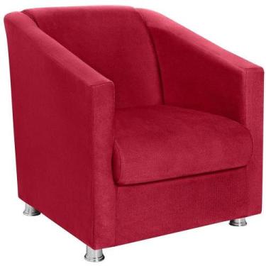 Imagem de Poltrona Decorativa Bia Suede Vermelho Mpassos Vermelho - Passos Móvei