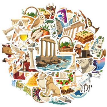 Imagem de 70 peças, mitologia grega, história, arquitetura, alimentos, animais, professor, recompensa, adesivos, materiais escolares, brinquedos para celular, laptop, scrapbook, bicicleta, guitarra, laptop
