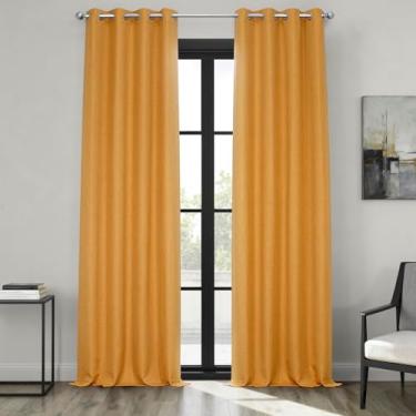 Imagem de HPD Half Price Drapes BOCH-LN185-GR Cortinas de escurecimento de ambientes com ilhós para sala de estar e quarto (1 painel), 127 x 236, dente-de-leão dourado