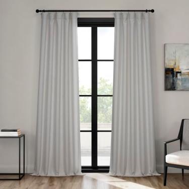 Imagem de HPD Half Price Drapes - Cortinas de linho sintético para sala de estar (1 painel) - 137 cm L x 213 cm C - Cortinas texturizadas para quarto de 213 cm de comprimento - Cortinas para decoração de casa