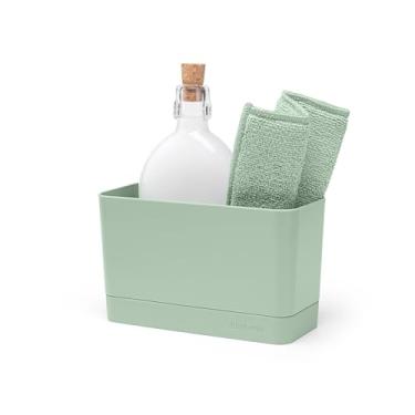 Imagem de Brabantia Organizador de pia (verde jade) antiderrapante, organizador de armazenamento de bancada de cozinha antiderrapante para escova de pratos, sabonete, panos (LWH: 19 x 8 x 11)