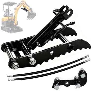 Imagem de Clipe de polegar hidráulico para mini escavadeiras, com 2 mangueiras e parafusos M14, acessórios de escavadeira pequena cabem na maioria de até 2 toneladas