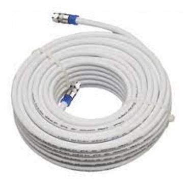 Imagem de Cabo Rg6 Branco 30m Metros Rg06 Coaxial Antena Tv Crimpado - MEGATRON