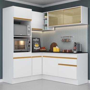 Imagem de Cozinha Completa De Canto Mp2098 Com Armário E Balcão Branca