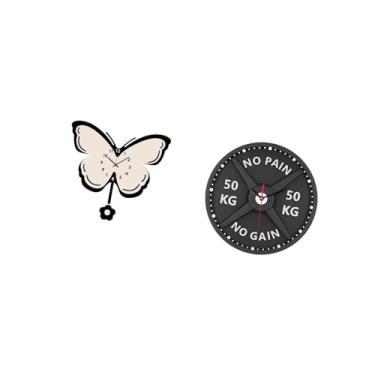 Imagem de Fenteer Relógio de Parede de Borboleta Acrílico, Ornamento para Escritório, Sala de Jantar, Quarto Infantil, Fazenda, Criativo, Decorativo, 12 Polegadas, Reló