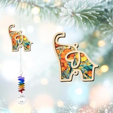 Imagem de GIFTELIX Enfeites de Natal - Ornamento de elefante - Presentes de amizade para mulheres, presentes de aniversário para melhores amigas, irmãs, mãe, avó - pendurar decoração de casa e jardim