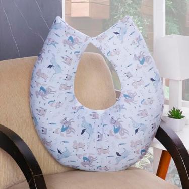 Imagem de Almofada Amamentação Multifuncional para Bebê Menino com Capa Removível (Príncipe)