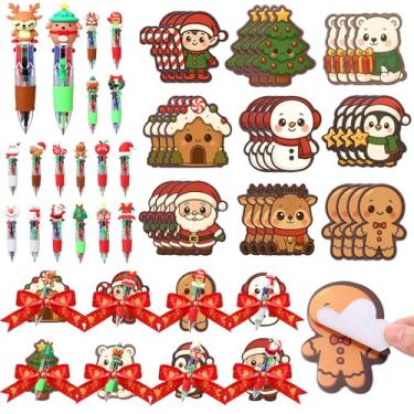 Imagem de Tenceur 36 conjuntos de canetas esferográficas multicoloridas 4 em 1, blocos de notas adesivas e fita para lembrancinhas de festa de Natal, professores, escola, escritório, casa