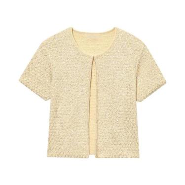 Imagem de Conjunto Feminino De Jaqueta De Lantejoulas E Top Camisola UNIZERA Mod