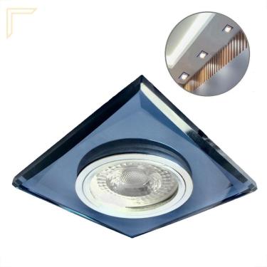 Imagem de Spot De Cristal Espelhado Preto Embutido Quadrado Gu10 Lup17