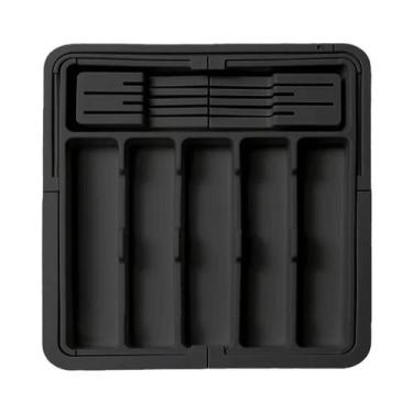 Imagem de Bandeja de talheres expansível grande sem BPA - Organizador de gaveta 