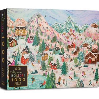 Imagem de Elena Essex Quebra-cabeça - férias alpinas/quebra-cabeças de 1000 peças para adultos/quebra-cabeças para adultos 1000 / quebra-cabeça divertido de natal com cenário de paisagem de inverno/tamanho 70 x
