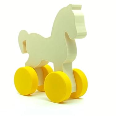 Imagem de Cavalinho de Rodas de Empurrar Em PLA Brinquedo Educativo Inspirado no Cavalo Crioulo para Crianças